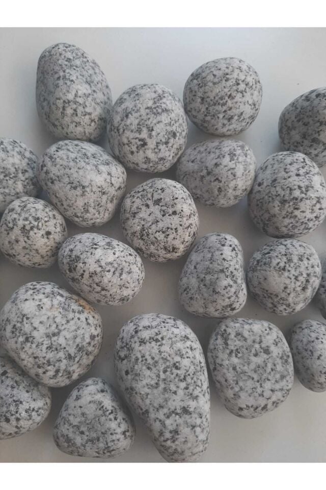 Su Doğaltaş 3 kg Granit Taşı 2-4 cm Bahçe Süsü ve Akvaryum  Dere Çakılı Benekli Taş Siyah Beyaz Taş