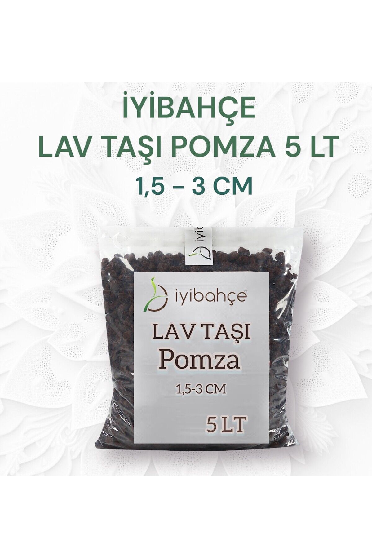 Pomza Volkanik Tüf 5 LT Koyu Renk 1,5-3 cm Boy