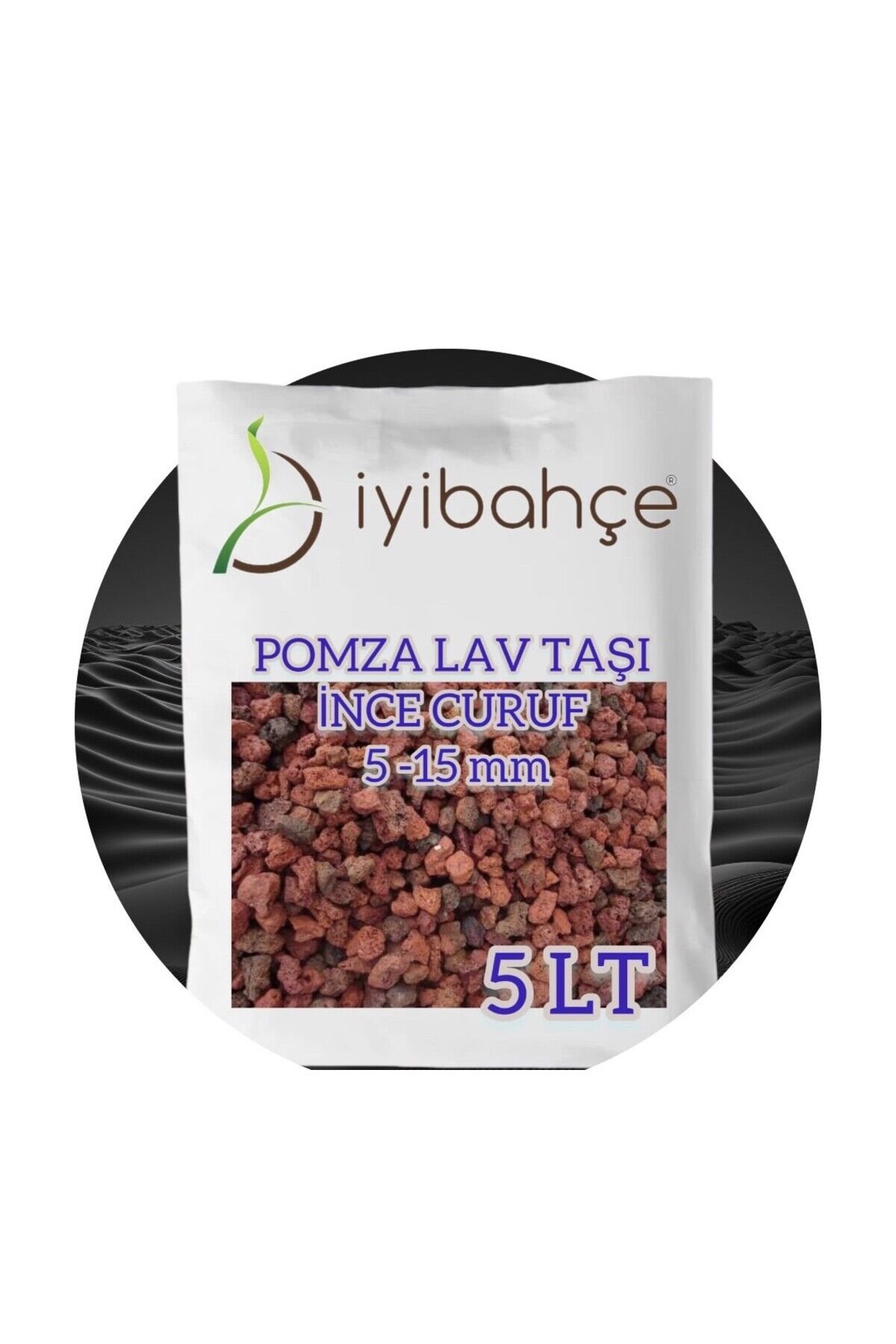 Pomza Volkanik Tüf 5 LT Koyu Renk - İnce Küçük Boy